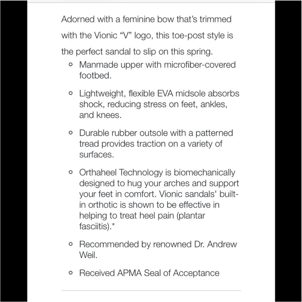 Vionic Bella Toe Post Black Leather Comfortable S… - image 5